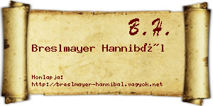 Breslmayer Hannibál névjegykártya